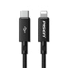 Pisen Braided Lightning to USB-C PD Fast Charge Cable (1M) Black - Support 3A, Anti-Breaking, Reinforced & More Durable, Apple iPhone/iPad/MacBook
