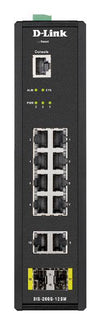 D-LINK 12-Port Gigabit Industrial Smart Managed Switch with 10 1000BASE-T ports and 2 SFP ports