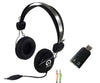Shintaro Stereo Headset with Inline Microphone plus USB Audio Adapter with 3.5mm Headphone and Microphone Jack