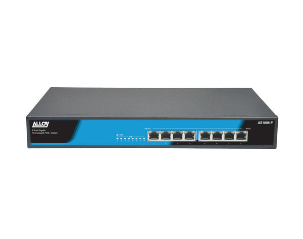 8 Port Unmanaged Gigabit 802.3at PoE Switch, 150 Watts - Connected Technologies