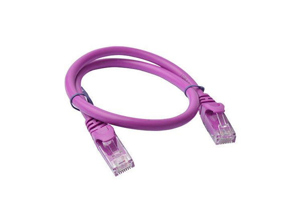 8Ware Cat6a UTP Ethernet Cable 25cm Snagless Purple - Connected Technologies