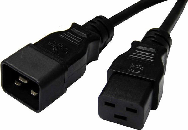8Ware Power Cable Extension 1m IEC-C19 to IEC-C20 Male to Female - Connected Technologies