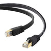 Edimax 20m Black 40GbE Shielded CAT8 Network Cable - Flat 100% Oxygen-Free Bare Copper Core, Alum-Foil Shielding, Grounding Wire, Gold Plated RJ45