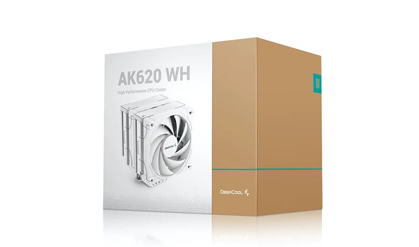 DeepCool AK620 White Performance Dual Tower CPU Cooler, 6 Copper Heat Pipes, 2x 120 FDB Fans,  260W Heat Dissipation LGA2066/2011-v3/1200/1511/1700