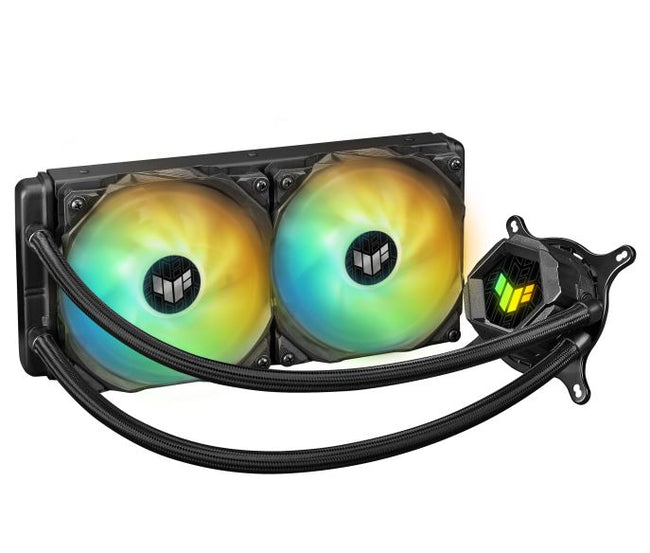 ASUS TUF GAMING LC 240 ARGB All-In-One Liquid CPU Cooler, Dual TUF 120mm RGB Radiator Fans, NCVM Coating, LGA 1700/1200/115x/ AM4/AM5/Aura Sync