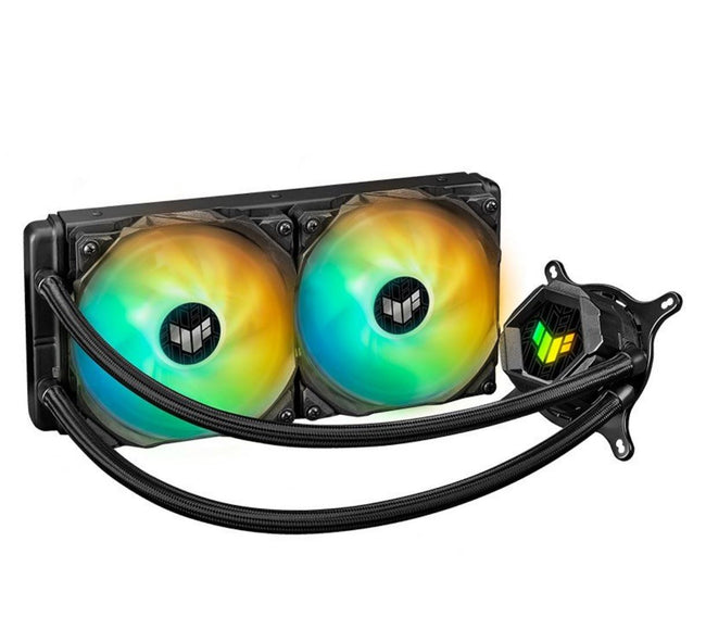ASUS TUF GAMING LC 240 ARGB All-In-One Liquid CPU Cooler, Dual TUF 120mm RGB Radiator Fans, NCVM Coating, LGA 1700/1200/115x/ AM4/AM5/Aura Sync