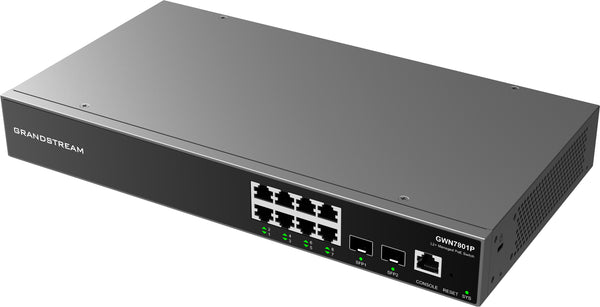 Enterprise Layer 2+ Managed Network Switch - 8 Ethernet Ports, 2 SFP Ports, PoE