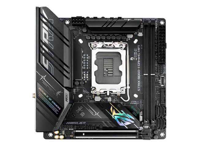 ASUS ROG STRIX B660-I GAMING WIFI Intel LGA 1700 ITX Motherboard PCIe5.0, DDR5, WiFi 6, Intel 2.5Gb Ethernet, 2xPCIe4.0 M.2 Slots, SATA, RGB (WIFI6)