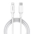 Pisen Lightning to USB-C PD Fast Charge Cable (1.2M) White - Ultimate Durability, 12K Bends, Long-Lasting Performance, Apple iPhone/iPad/MacBook
