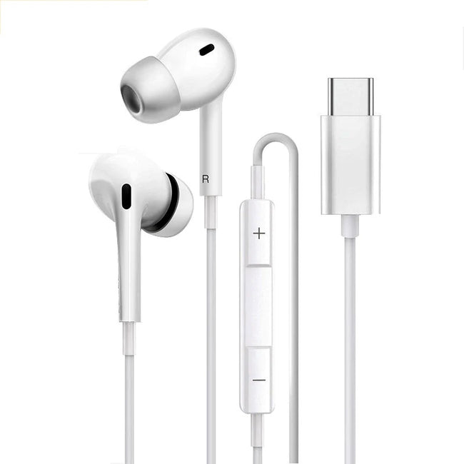 Pisen Earphones USB-C (Wired not bluetooth) only Compatible With Old Samsung Models - TPE Flexible Material,Confortable & Lightweight, Prevent Winding