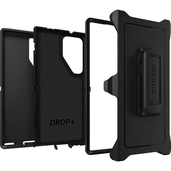 OtterBox Defender Samsung Galaxy S23 Ultra 5G (6.8') Case Black - (77-91055), DROP+ 4X Military Standard, Multi-Layer, Included Holster, Raised Edges