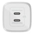 Belkin BOOST CHARGE PRO Dual USB-C GaN Wall Charger with PPS 65W - White (WCH013auWH), 1*USB-C (45W) 1*USB-C (20W), Dual Port, USB-C PD 3.0