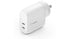 Belkin BOOST CHARGE Dual USB-C PD Wall Charger 40W - White (WCB006auWH), 2xUSB-C PD (20W), Dual Port, Travel Ready, USB-C PD 3.0 Certified