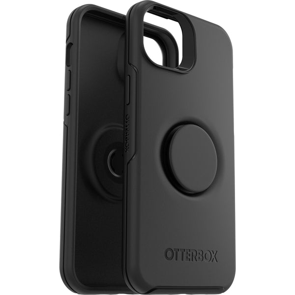 OtterBox Otter + Pop Symmetry Apple iPhone 14 Plus Case Black - (77-88743), Antimicrobial, DROP+ 3X Military Standard, Swappable PopGrip, Raised Edges