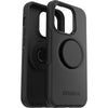 OtterBox Otter + Pop Symmetry Apple iPhone 14 Pro Case Black - (77-88754), Antimicrobial, DROP+ 3X Military Standard, Swappable PopGrip, Raised Edges