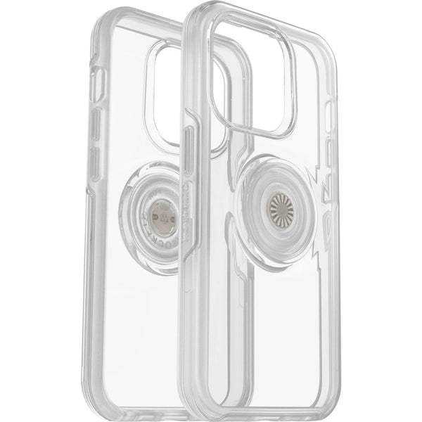 OtterBox Otter + Pop Symmetry Clear Apple iPhone 14 Pro Case Clear Pop - (77-88796), Antimicrobial, DROP+ 3X Military Standard, Swappable PopGrip