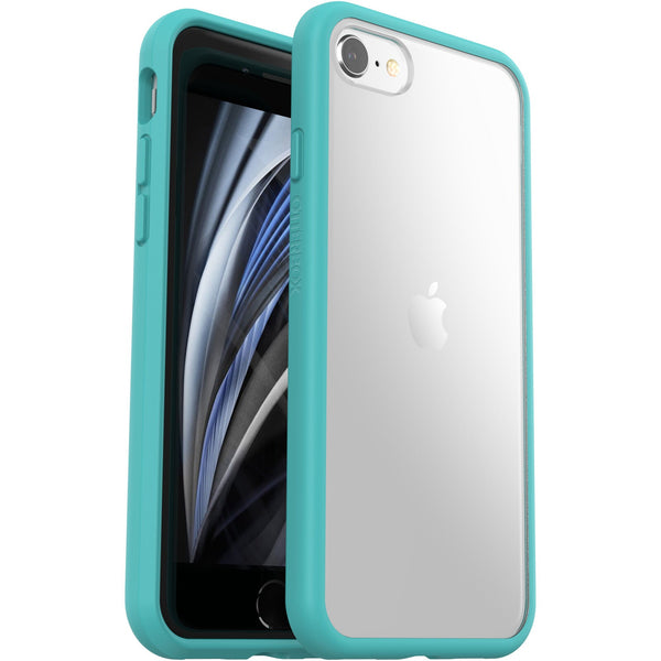 OtterBox React Apple iPhone SE (3rd & 2nd Gen) and iPhone 8/7 Case Sea Spray (Clear / Blue) - (77-80952), Raised Screen Bumpers, Ultra-Slim