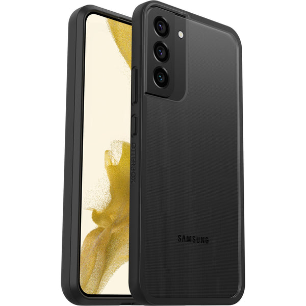 OtterBox React Samsung Galaxy S22+ 5G (6.6') Case Black Crystal (Clear/Black) -(77-86613),Antimicrobial,DROP+ Military Standard,Raised Edges,Hard Case