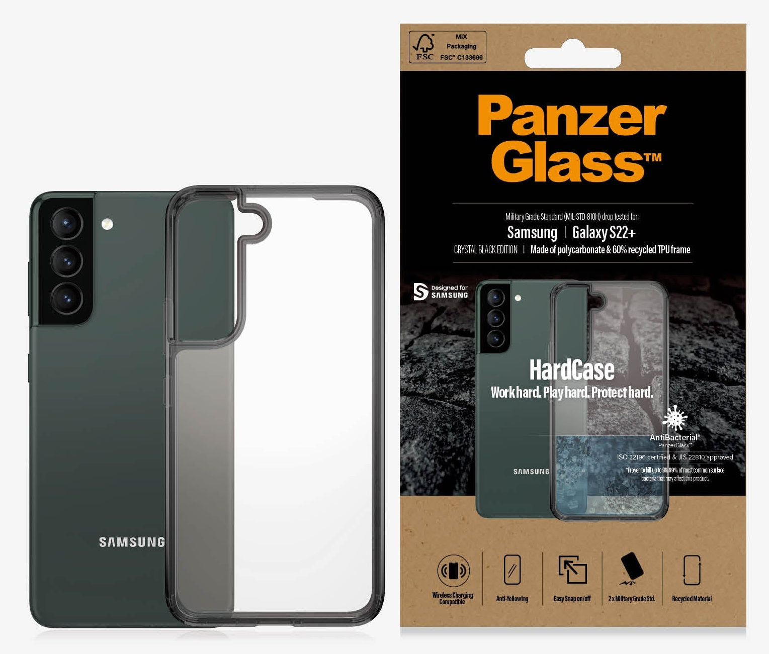 PanzerGlass Samsung Galaxy S22+ 5G HardCase - Crystal Black (0372