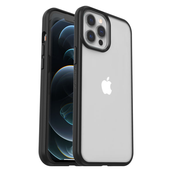 OtterBox React Apple iPhone 12 Pro Max Case Black Crystal (Clear/Black) - (77-66278), Antimicrobial, DROP+ Military Standard, Raised Edges, Hard Case