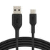 Belkin BOOST CHARGE Braided USB-C to USB-A Cable (1m/3.3ft) - Black (CAB002bt1MBK), 12W Standard Charge, 480Mbps Data Transfer, USB-IF Certified