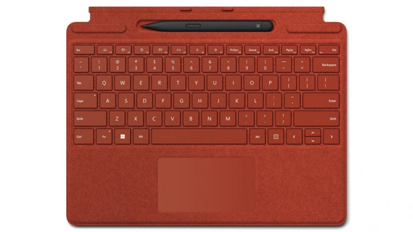 Microsoft Surface Pro 9/8/X Signature Keyboard with Slim Pen 2 Mechanical & Backlit Key Large Trackpad Cover - Poppy Red