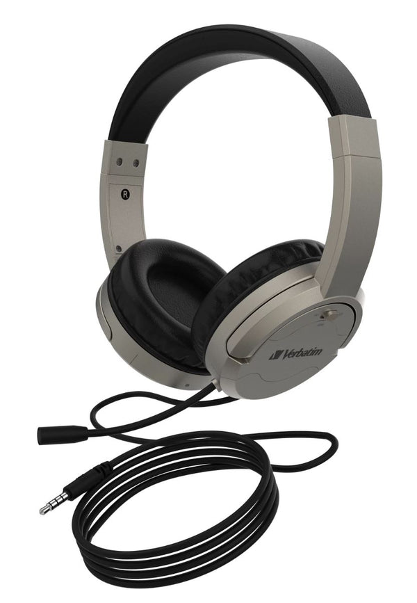 (LS)Verbatim Multimedia Headset ANC & Noise Cancelling Boom Mic -Graphite