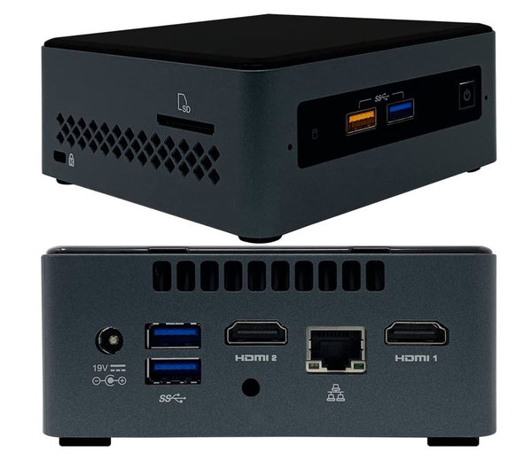 Intel NUC J4005 2.7GHz 2xDDR4 SODIMM 2.5' HDD 2xHDMI 2xDisplays GbE LAN WiFi BT 4xUSB3.0 2xUSB2.0 for Digital Signage POS no AC cord