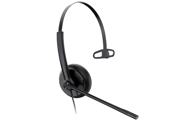 Professional USB wired headset. TEAMS Certified. Single soft leather earpiece. USB-A & 3.5mm Jack