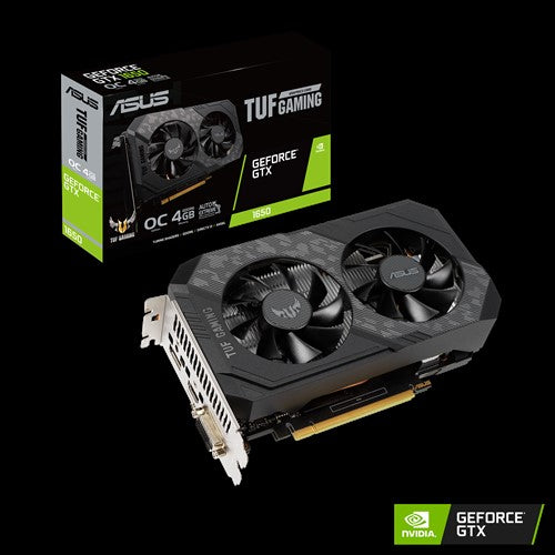ASUS nVidia GeForce TUF-GTX1650-O4GD6-P-GAMING GTX 1650 OC Edition 4GB GDDR6, 1785 MHz Boost, nVidia Turing, Space-Grade Lube, IP5X Dust Resistant
