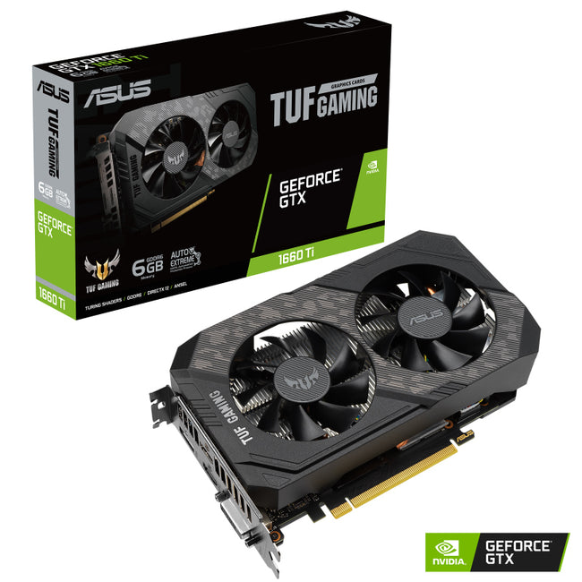 ASUS nVidia GeForce TUF-GTX1660TI-O6G-EVO-GAMING GTX1660 Ti 6GB OC Edition GDDR6, 1815MHz Boost, nVidia Turing, OBS, PCIE 3.0, 1xDVI-D, 2xHDMI, 1xDP