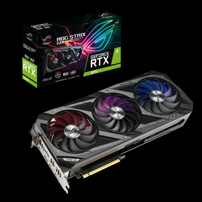 ASUS nVidia GeForce ROG-STRIX-RTX3070-8G-V2-GAMING RTX 3070 V2 8GB GDDR6, PCIe4.0, 1755/1725 MHz, 2xHDMI 2.1, 3xDP 1.4a, ARGB (LHR)