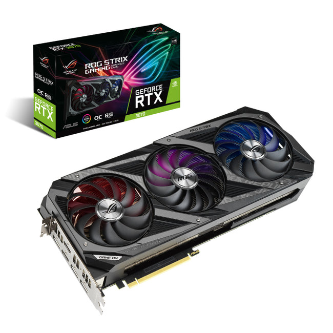ASUS nVidia GeForce ROG-STRIX-RTX3070-O8G-V2-GAMING, 8GB GDDR6, PCI-E 4.0, 1905/1935 MHz Boost Clock, 2x HDMI 2.1, 3x DisplayPort 1.4a