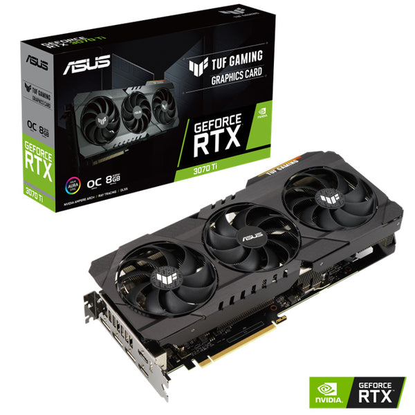 (ex-demo) ASUS nVidia GeForce TUF-RTX3070TI-O8G-GAMING RTX 3070Ti 8GB GDDR6X OC Edition, 1815Mhz, 2xHDMI 3xDP, Ampere SM, 2nd RT Cores, 3rd Gen Tensor