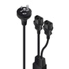 ALOGIC 2m Aus 3 Mains Plug to 2 X IEC C13 Y Splitter Cable Male to 2 X Female Cable -  Electrical Safety Authority Approved.