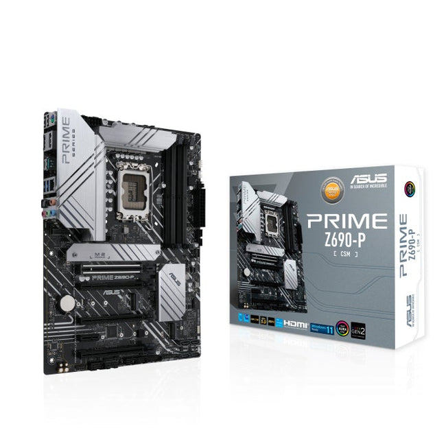 ASUS PRIME Z690-P-CSM Intel LGA 1700 ATX Motherboard DDR5, PCIe 5.0, 3xM.2, HDMi, DP, 2.5 Gb Ethernet, USB-C, 14+1 DrMOS, Thunderbolt 4, RGB