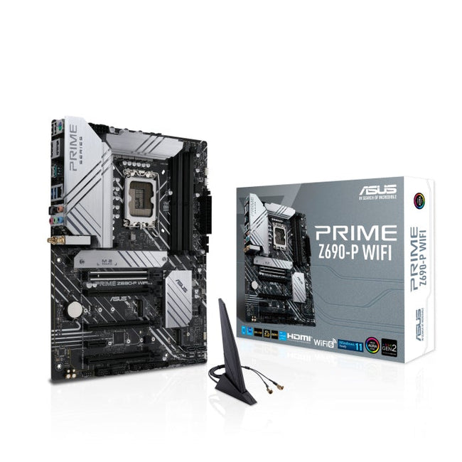 ASUS PRIME Z690-P WIFI Intel LGA 1700 ATX Motherboard DDR5, PCIe 5.0, 3xM.2, HDMI DP, WiFi 6, 2.5 Gb Ethernet, USB-C, 14+1 DrMOS Thunderbolt RGB WIFI6