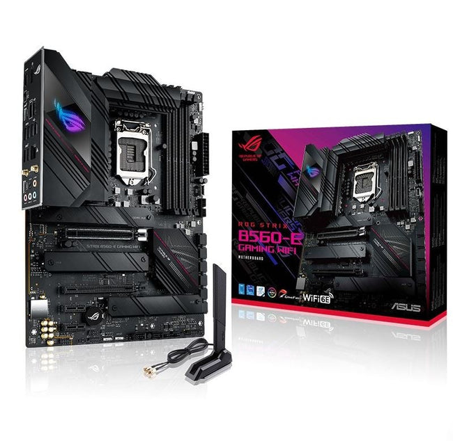 ASUS ROG STRIX B560-E GAMING WIFI Intel LGA1200 ATX motherboard PCIe4.0, 14+2 teamed power stages, WiFi 6E (802.11ax), Intel 2.5 Gb Ethernet 3xM.2 RGB