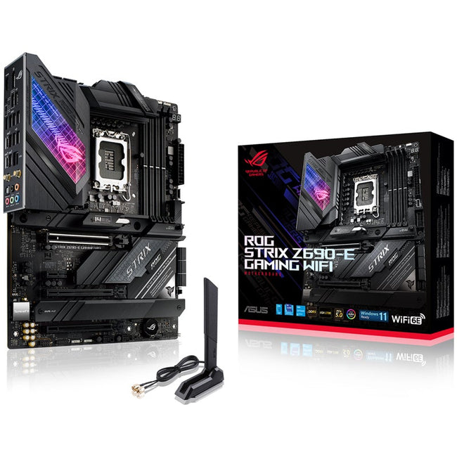 ASUS ROG STRIX Z690-E GAMING WIFI Intel LGA 1700 ATX Motherboard, DDR5, PCIe5.0, WiFi 6E, Intel 2.5 Gb Ethernet, 5xM.2, USB-C. HDMI, DP. RGB (WIFI6)