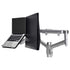 Atdec AWM Dual monitor arm solution - dynamic arms  - 135mm post - bolt - silver with a note book tray - Connected Technologies