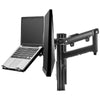 Atdec AWM Dual monitor arm solution - dynamic arms  - 135mm post - F Clamp - black with a note book tray