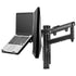 Atdec AWM Dual monitor arm solution - dynamic arms  - 135mm post - F Clamp - black with a note book tray - Connected Technologies