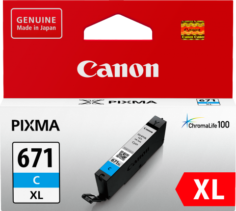 CANON CLI671XLC CYAN EXTRA LARGE INK TANK FOR MG5760BK  MG6860 MG7760 - Connected Technologies