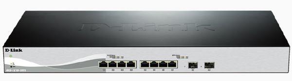 D-LINK DXS-1210-10TS 10-Port 10 Gigabit WebSmart Switch with 8 10GBase-T Ports and 2 SFP+ ports - Connected Technologies