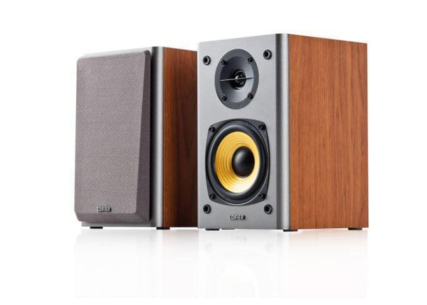 Edifier R1000T4 Ultra-Stylish Active Bookself Speaker - Uncompromising Sound Quality for Home Entertainment Theatre - 4inch Bass Driver Speakers BROWN - Connected Technologies