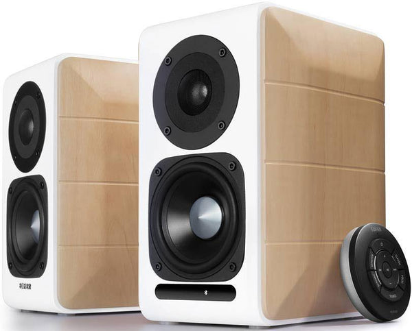 Edifier S880DB Hi-Res Audio Certified Powered Bookshelf Bluetooth Speakers White - BT 4.1/3.5mm AUX/USB/Optical/94mm Bass Driver/Built-in AMP - Connected Technologies