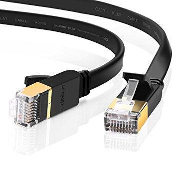 Edimax 2m Black 10GbE Shielded CAT7 Network Cable - Flat - Connected Technologies