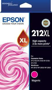 EPSON 212XL MAGENTA INK FOR XP-4100 XP-3105 XP-3100 XP- 2100 WF-2850 WF-2830 WF-2810 - Connected Technologies