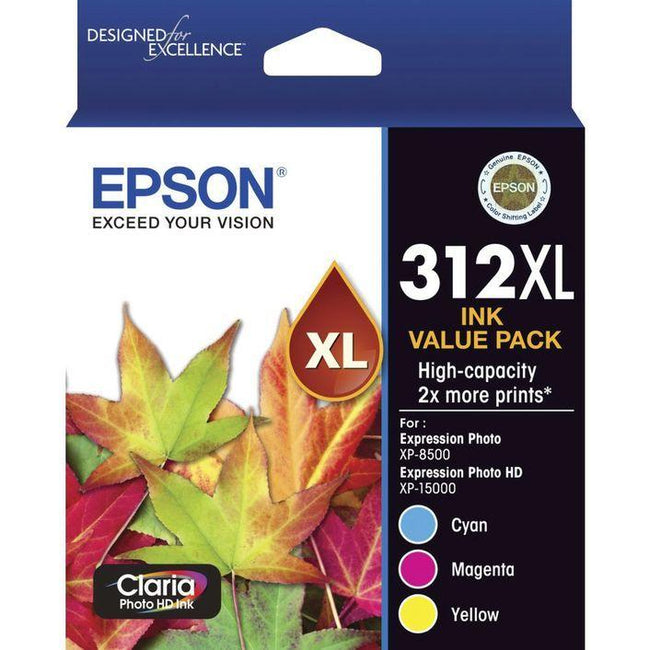 EPSON 312XL 3 COLOURCMY INK PACK XP-8500 XP-15000