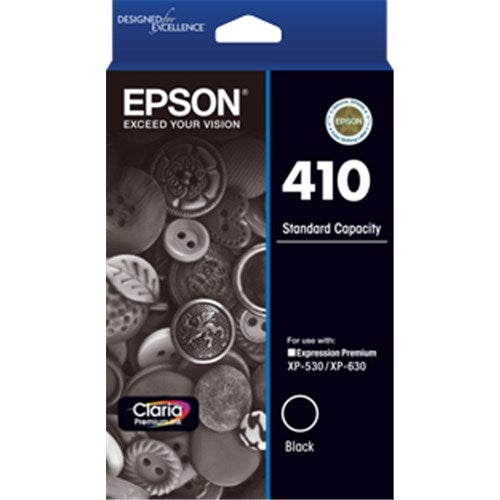 EPSON 410 STD CAP CLARIA PREMIUM BLK INK CART FOR XP-530 XP-630